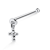 Ball Cross Shaped Silver Bone Nose Stud NSKD-550